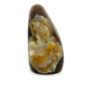 Carnelian Flower Agate Crystal Polished Freeform Carving 4”